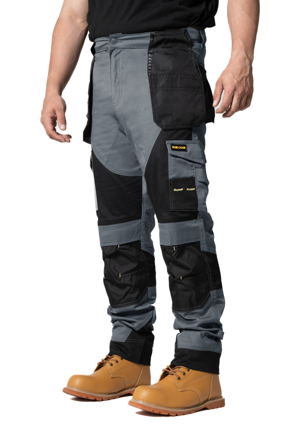 Sam Caan Heavy Duty Holster Pockets Men Work Trouser Grey Black STY8