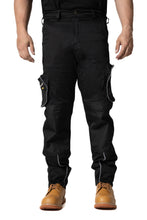 Sam Caan Men Work Trousers Combat Cargo Pockets Black STY7