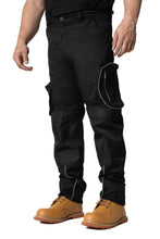 Sam Caan Men Work Trousers Combat Cargo Pockets Black STY7
