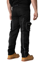 Sam Caan Men Work Trousers Combat Cargo Pockets Black STY7