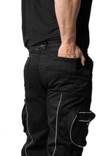 Sam Caan Men Work Trousers Combat Cargo Pockets Black STY7