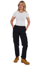 Sam Caan Women Work Trouser With Cargo Pockets Elasticated Waist Black P1