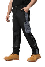 Sam Caan Men Cargo Pockets Work Trousers Black Grey STY6