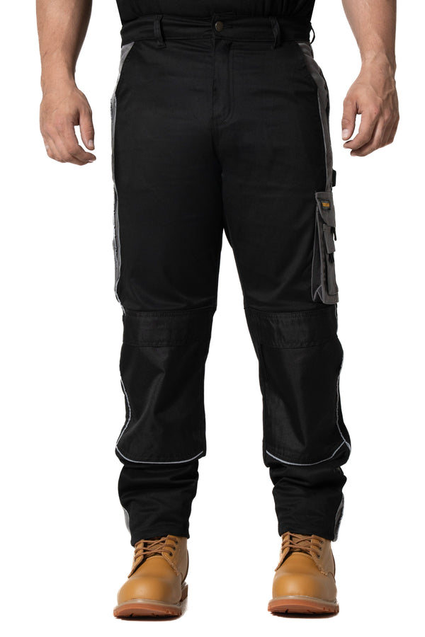 Sam Caan Men Cargo Pockets Work Trousers Black Grey STY6