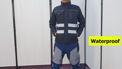 Men Hi Visibility Waterproof Black Work Jacket