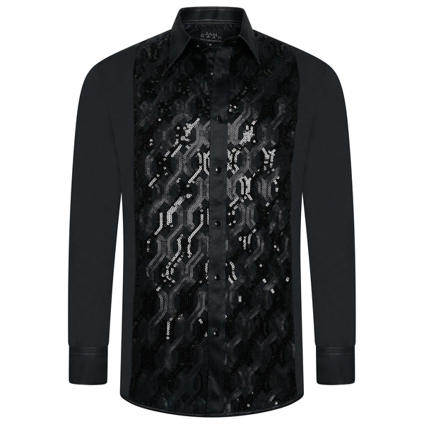 Men Black Slim Fit Shirt SC314