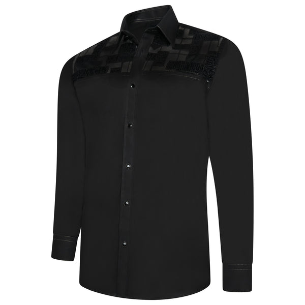 Men Black Slim Fit Shirt SC316