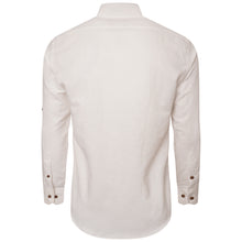 Men White Slim Fit Linen Shirt SC307