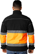 Men's High Visibility Softshell Safety Jacket Black Orange
