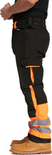 Sam Caan Men's Softshell Work Trousers with Multi Pockets Black Orange