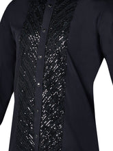 Sam Caan Black Sequin Men Wedding & Party Shirt Regular Fit SC329
