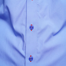 Men Blue Triple Collar Regular Fit Shirt