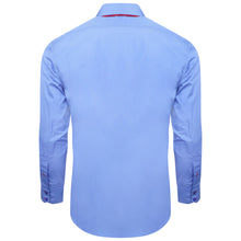 Men Blue Triple Collar Slim Fit Shirt