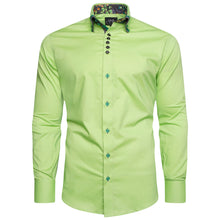 Men Green Triple Collar Slim Fit Shirt