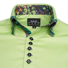 Men Green Triple Collar Slim Fit Shirt