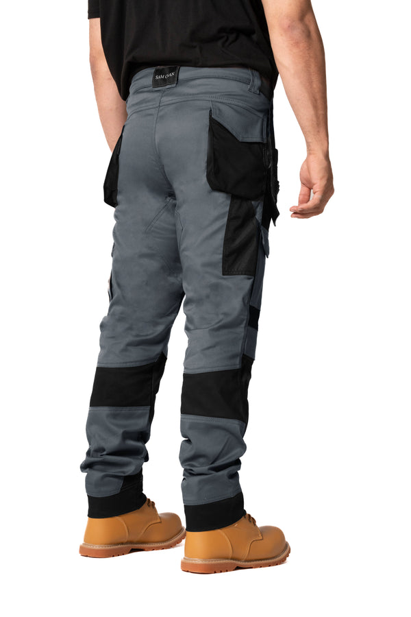 Sam Caan Heavy Duty Holster Pockets Men Work Trouser Grey Black STY8