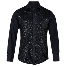 Sam Caan Black Sequin Wedding & Party Shirt for Men Regular Fit SC328