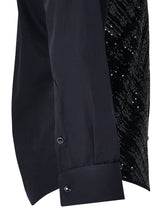 Sam Caan Black Sequin Wedding & Party Shirt for Men Regular Fit SC328