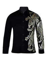 Sam Caan Black Sequin Wedding & Party Shirt for Men Slim Fit SC327