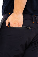 Men Hi Vis Waterproof Work Trouser with Holster Pockets Black Orange