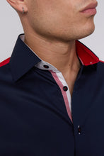 Men Navy Regular Fit Shirt with England Union Jack on Sleeves SC302