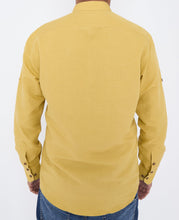 Men Mustard Slim Fit Linen Shirt SC309