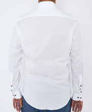 Men White Slim Fit Linen Shirt SC305