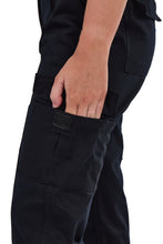 Sam Caan Women Work Trouser With Cargo Pockets Elasticated Waist Black P1