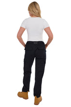 Sam Caan Women Work Trouser With Cargo Pockets Elasticated Waist Black P1