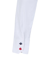Sam Caan Men's Slim Fit White Shirt with USA Flag Sleeve Design SC332