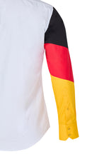 Sam Caan Men's Regular Fit White Shirt with Germany Flag Sleeve Design SC333