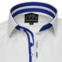 Men’s White Regular Fit Shirt with Scottish Flag Arm Detail SC325