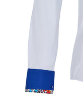 Sam Caan Men's Regular Fit White Dress Shirt with Dog Pattern Contrast Collar & Cuffs SC331