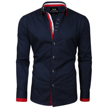 Men Navy Triple Collar Slim Fit Shirt