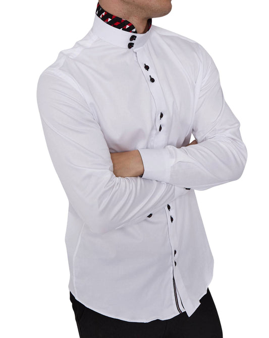 Men White Slim Fit Shirt SC301