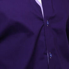 Men Purple Triple Collar Slim Fit Shirt