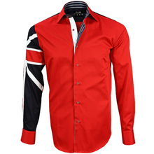 Men Red Regular Fit Shirt with UK Flag on Sleeves