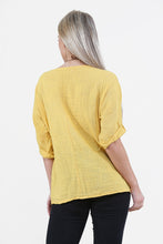 Women Mustard Italian Cotton Top with Necklace