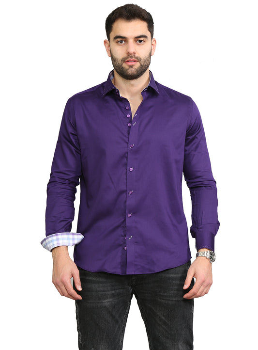 Men Purple Slim Fit Shirt 1003