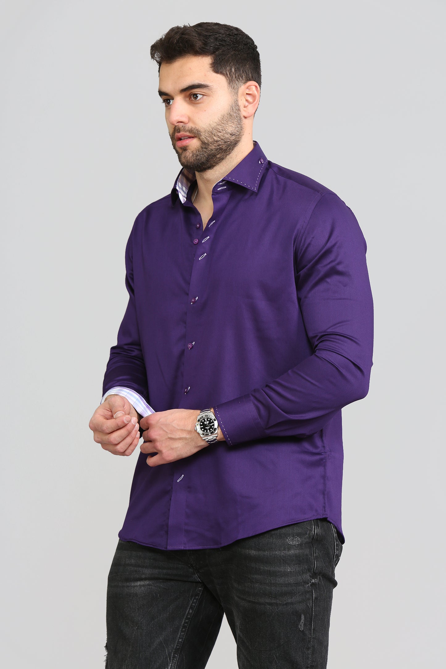 Men Purple Regular Fit Shirt 1003