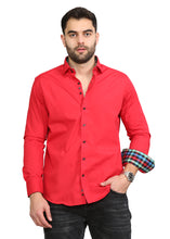 Men Red Regular Fit Shirt 10027