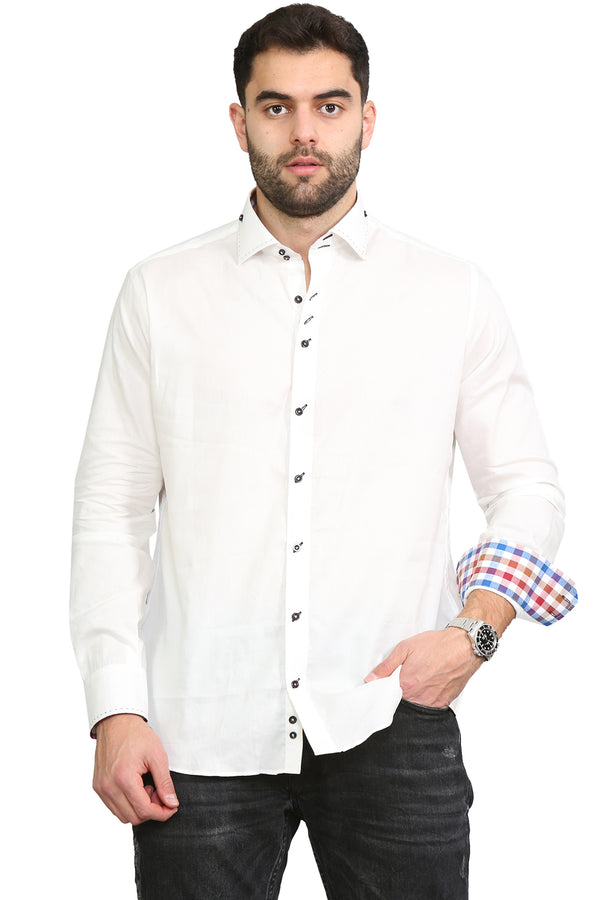 Men White Regular Fit Shirt 1009