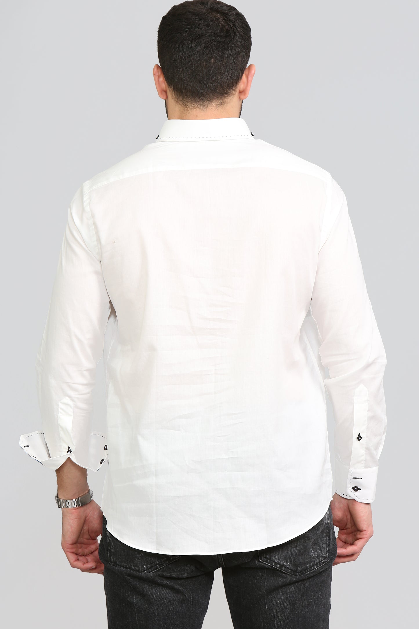 Men White Slim Fit Shirt 1009