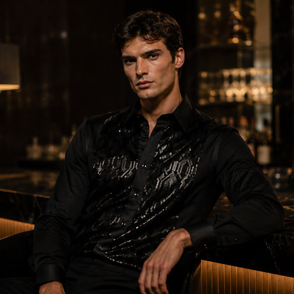 Men Black Slim Fit Shirt SC314