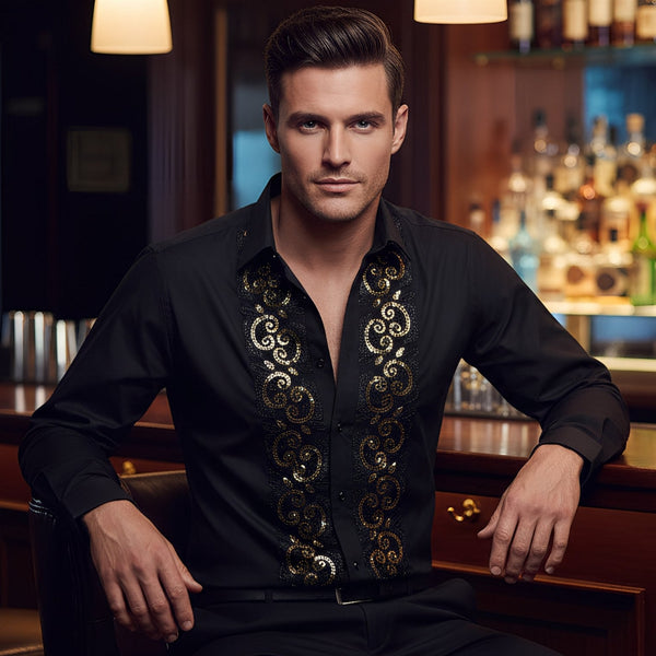 Men Black Slim Fit Shirt SC321
