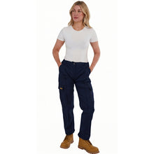 Sam Caan Women Work Trouser With Cargo Pockets Elasticated Waist Navy P1