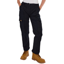 Sam Caan Women Work Trouser With Cargo Pockets Elasticated Waist Black P1