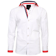 Men White Triple Collar Slim Fit Shirt