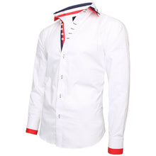 Men White Triple Collar Slim Fit Shirt