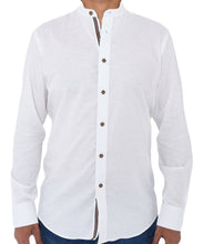 Men White Slim Fit Linen Shirt SC305